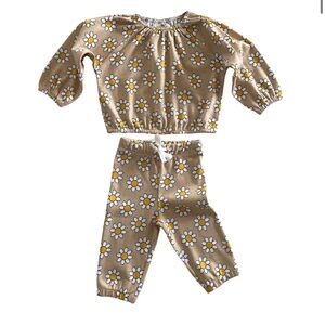 Siix Spearmint Baby 2 piece daisy set 18-24 months organic